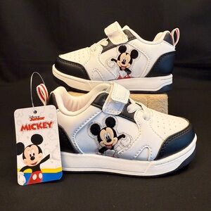 Disney Mickey Mouse Baby Sneakers Size 7c Athletic Toddler Strap-on White NWT